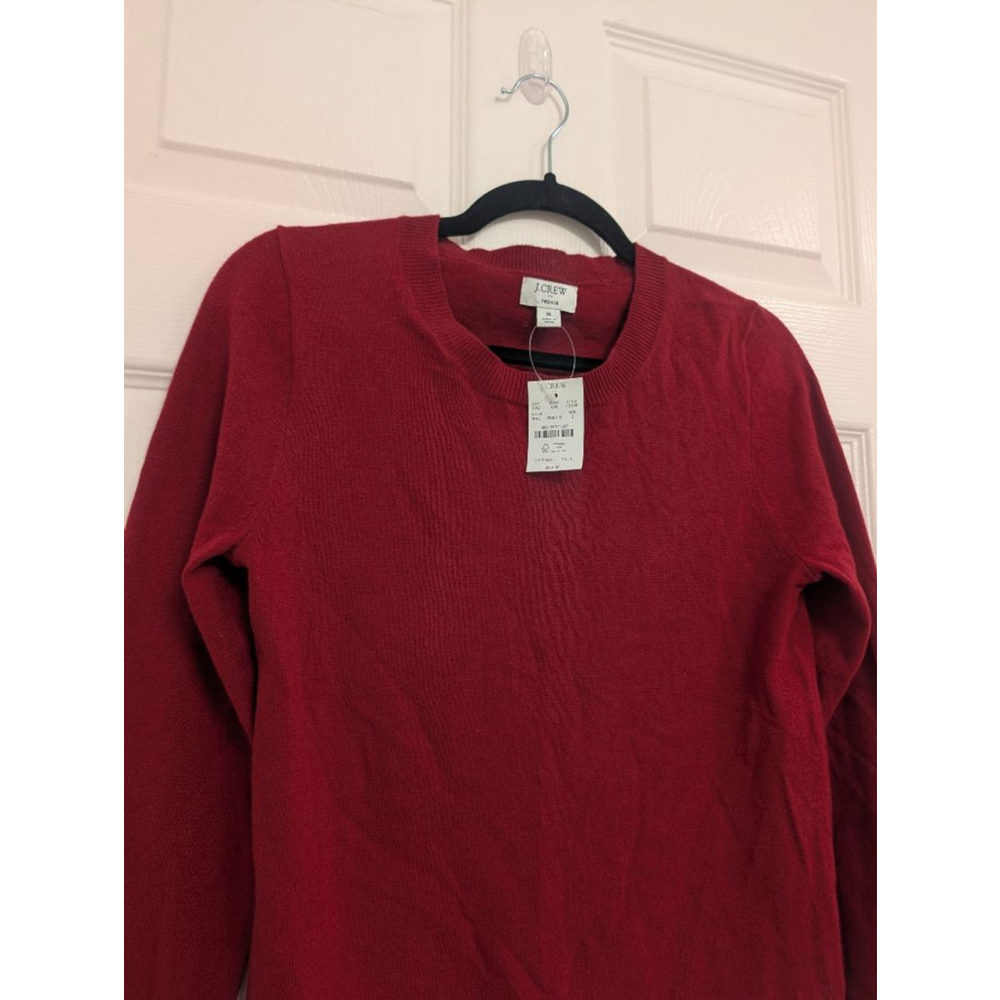J. Crew Factory Red Teddie Crewneck Sweater
